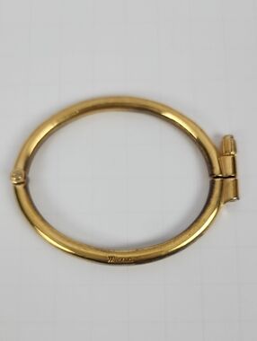 Miansai Gold Hinged Oval Bangle Bracelet